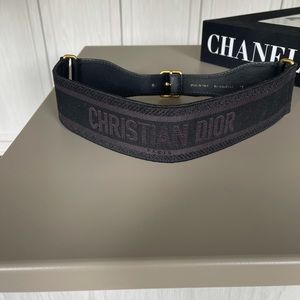 Dior Large Black Canvas Belt